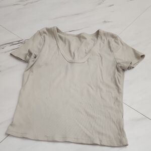 Beige Scoop Neck